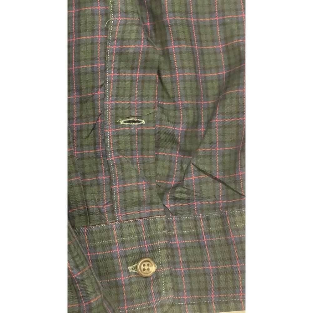 Ralph Lauren Mens XL Plaid Button Down Shirt Green Navy Red Long Sleeve Cotton - Picture 4 of 5